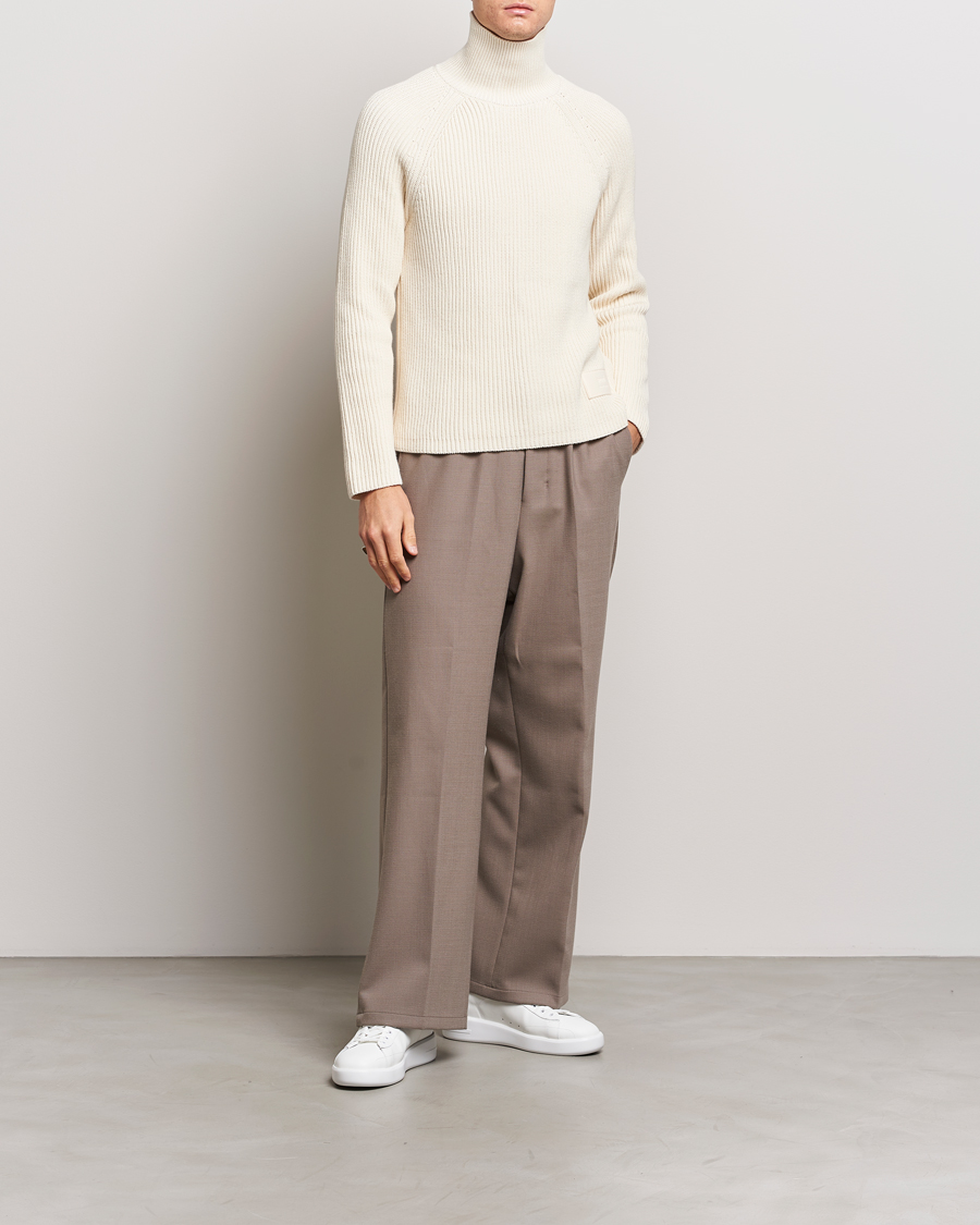 Hombres | Jerséis y prendas de punto | AMI | Heavy Knitted Turtleneck Ivory