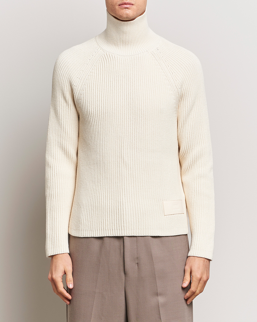 Hombres | Jerséis y prendas de punto | AMI | Heavy Knitted Turtleneck Ivory