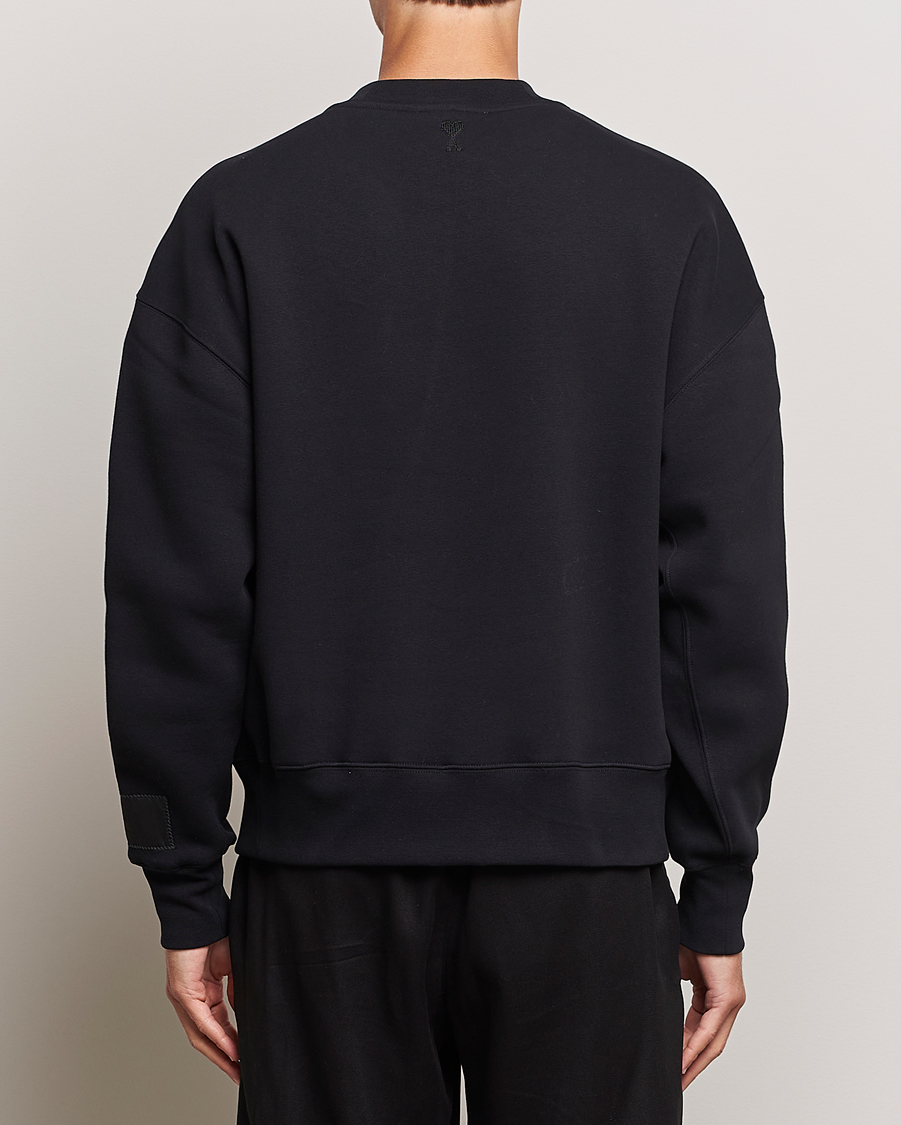 Hombres | Jerséis y prendas de punto | AMI | Brushed Cotton Crew Neck Sweatshirt Black