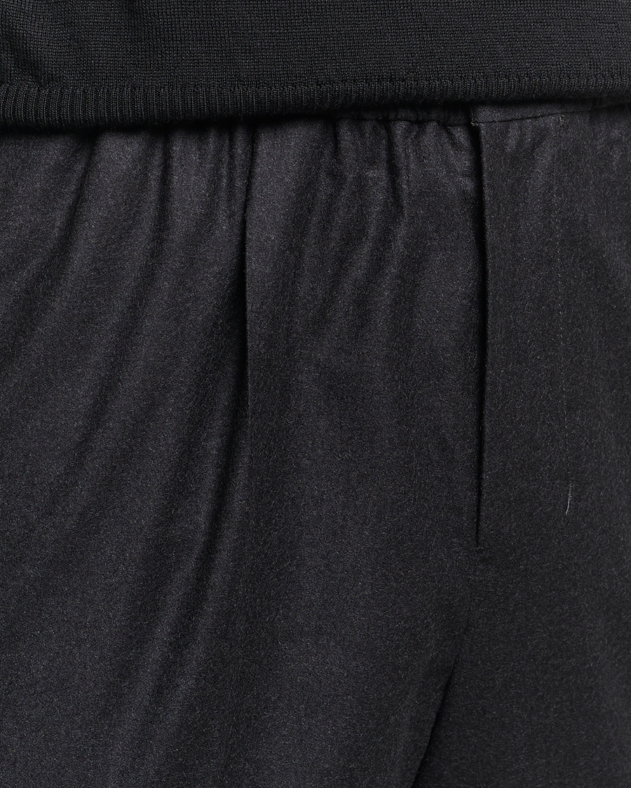 Hombres | Pantalones | AMI | Flannel Drawstring Trousers Heather Grey