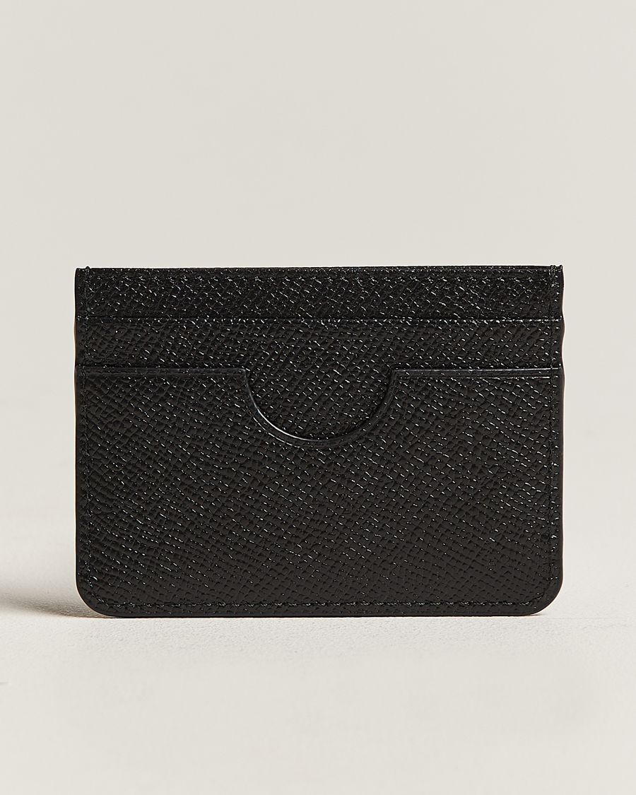 Hombres | AMI Tonal Logo Leather Cardholder Black | AMI | Tonal Logo Leather Cardholder Black