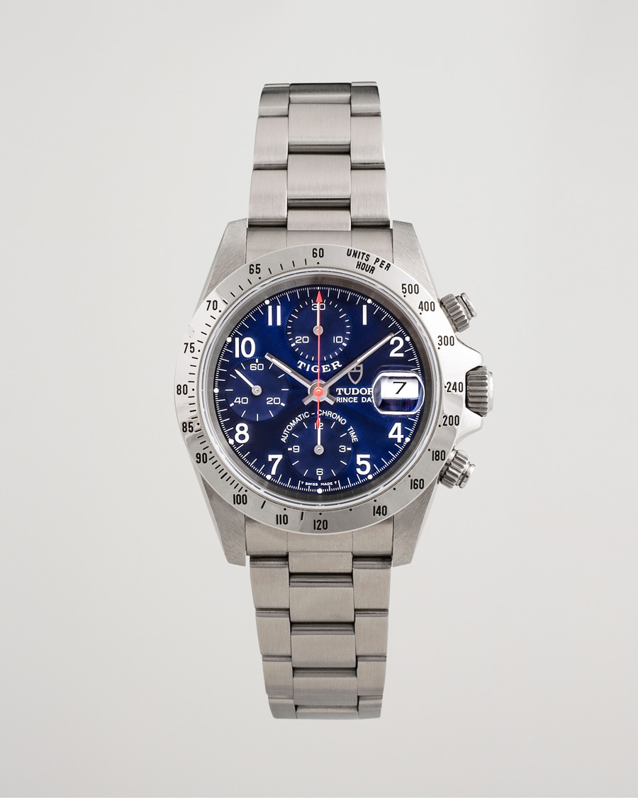 Hombres | Tudor Pre-Owned Tiger Prince Date Chronograph 72980 Steel Blue | Tudor Pre-Owned | Tiger Prince Date Chronograph 72980 Steel Blue