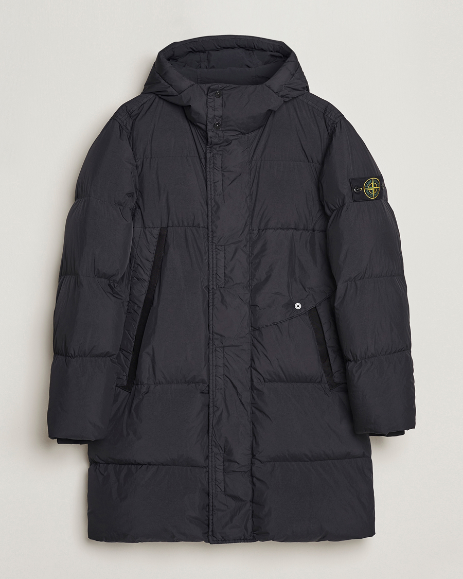 Hombres | Abrigos y chaquetas | Stone Island | Garment Dyed Recycled Nylon Long Down Jacket Black