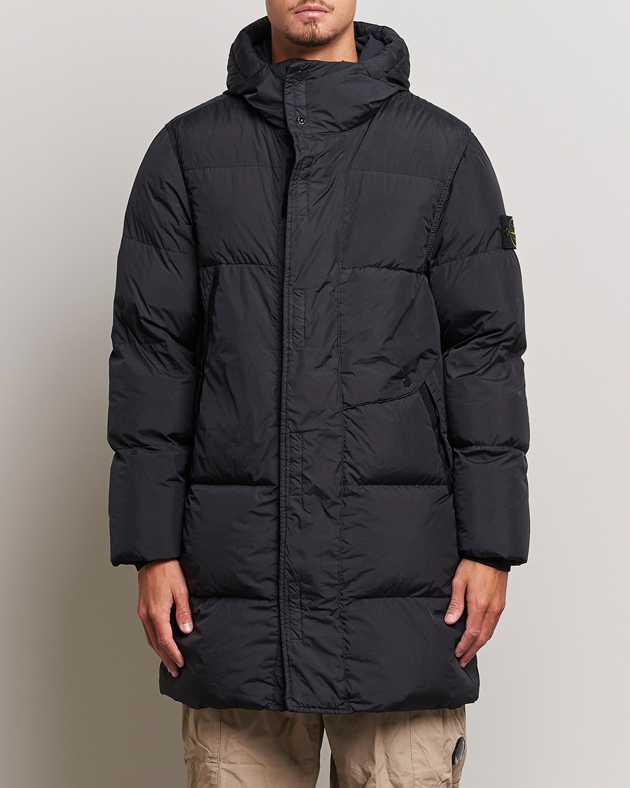 Hombres | Abrigos y chaquetas | Stone Island | Garment Dyed Recycled Nylon Long Down Jacket Black