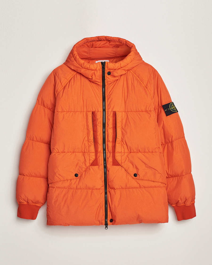 Hombres | Abrigos y chaquetas | Stone Island | Garment Dyed  Recycled Nylon Down Jacket Orange Red