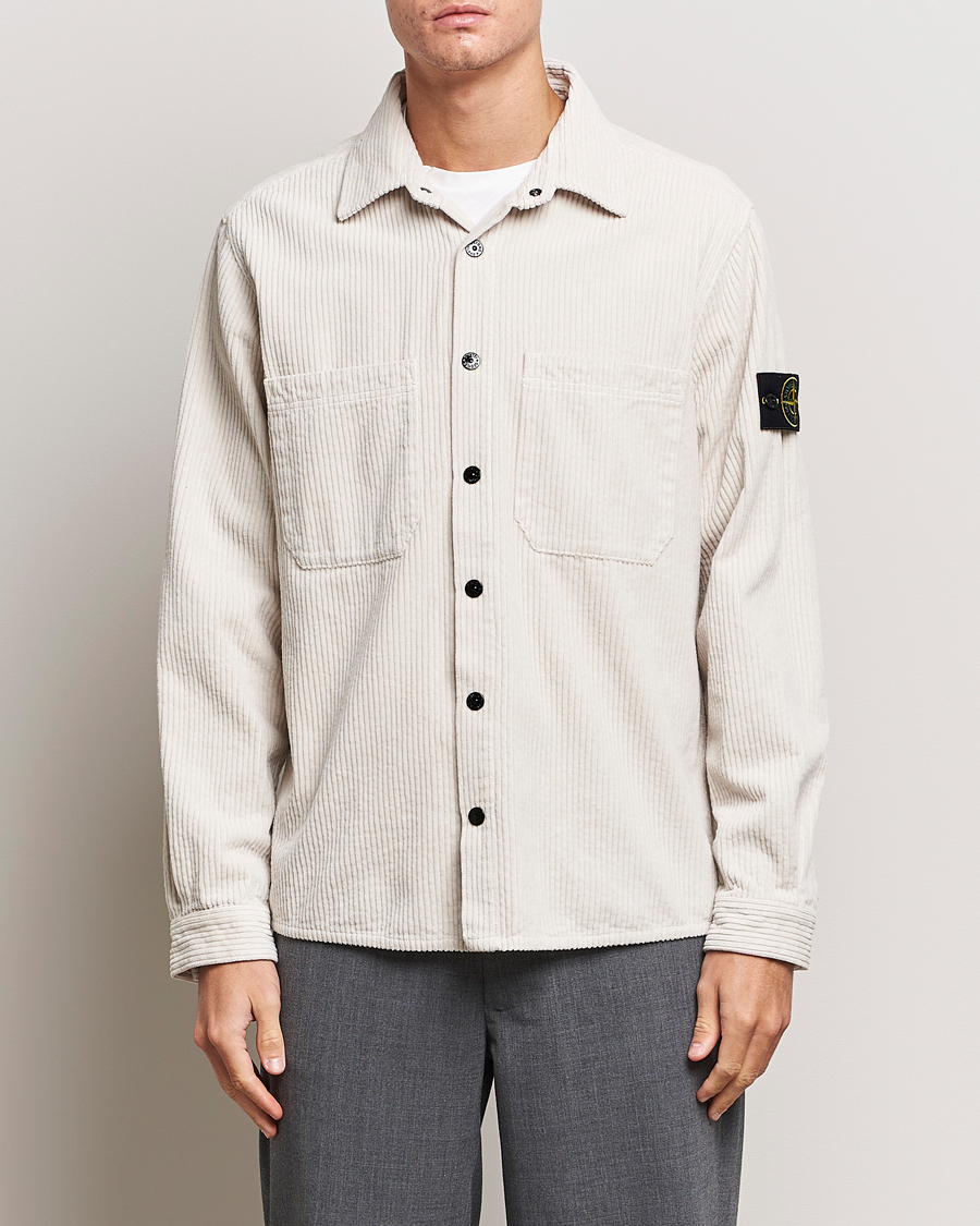 Hombres | Camisas | Stone Island | Garment Dyed Corduroy Overshirt Plaster
