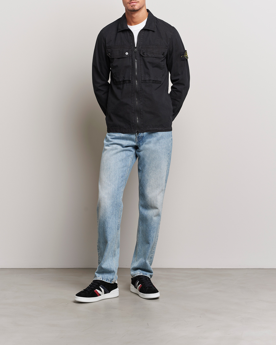 Hombres | Camisas | Stone Island | Garment Dyed Cotton Overshirt Black