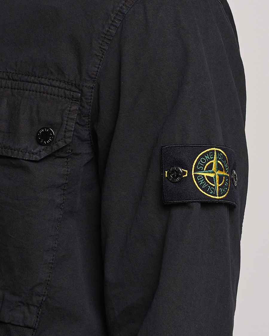 Hombres | Camisas | Stone Island | Garment Dyed Cotton Overshirt Black