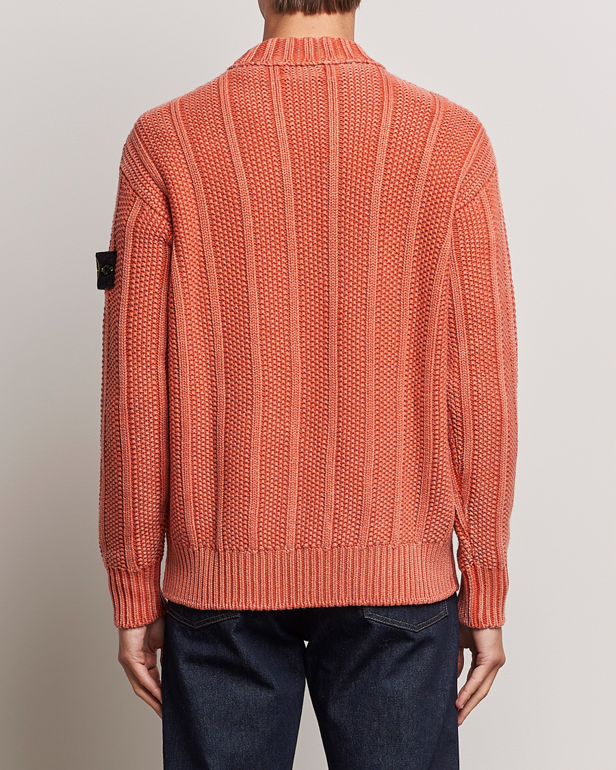 Hombres | Jerséis y prendas de punto | Stone Island | Knitted Wool Crewneck Orange Red