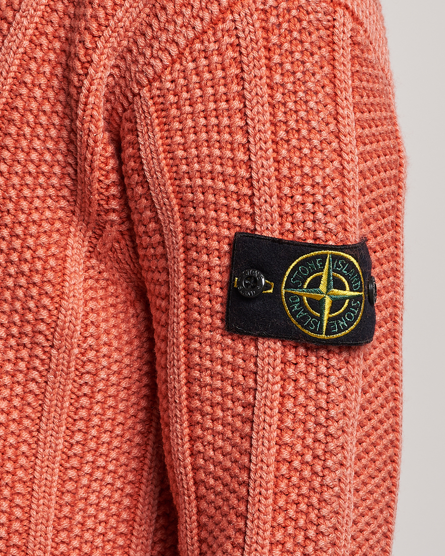 Hombres | Jerséis y prendas de punto | Stone Island | Knitted Wool Crewneck Orange Red