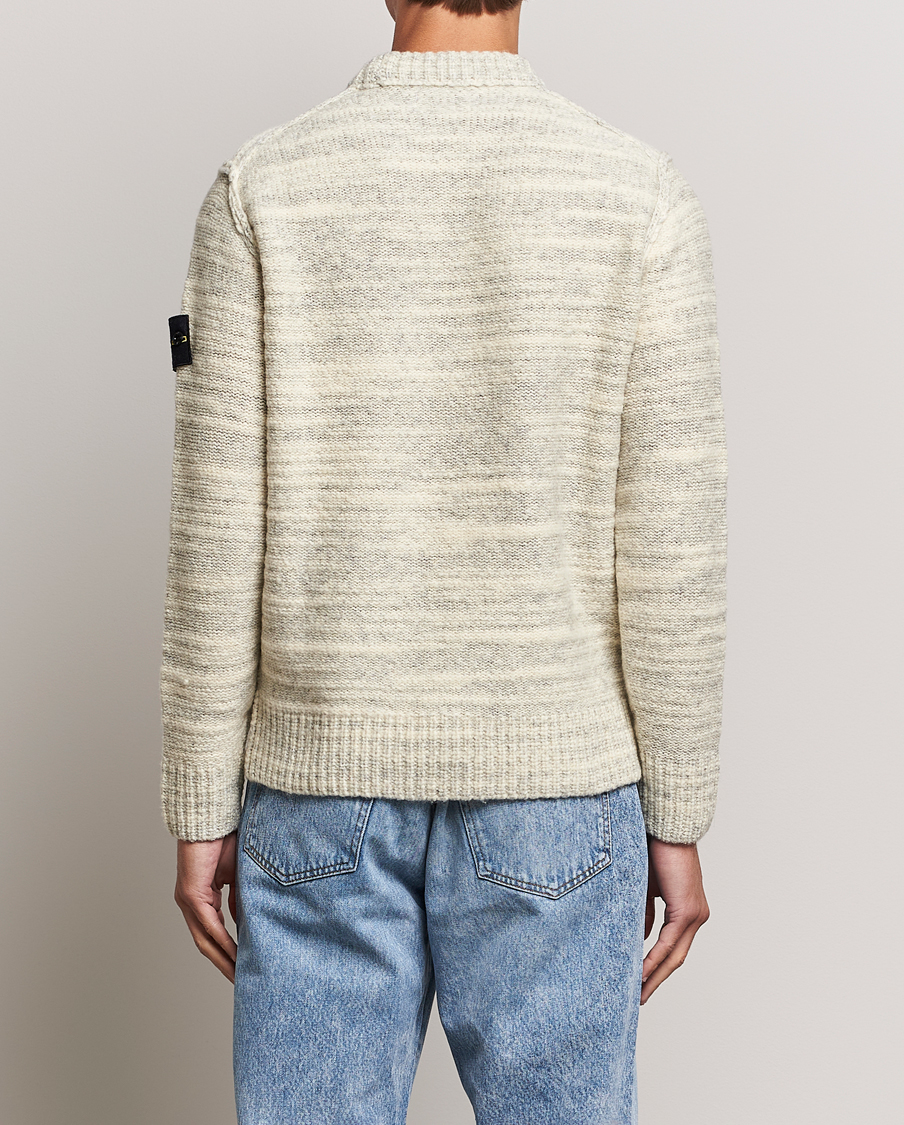 Hombres | Jerséis y prendas de punto | Stone Island | Knitted Wool/Nylon Sweater Plaster