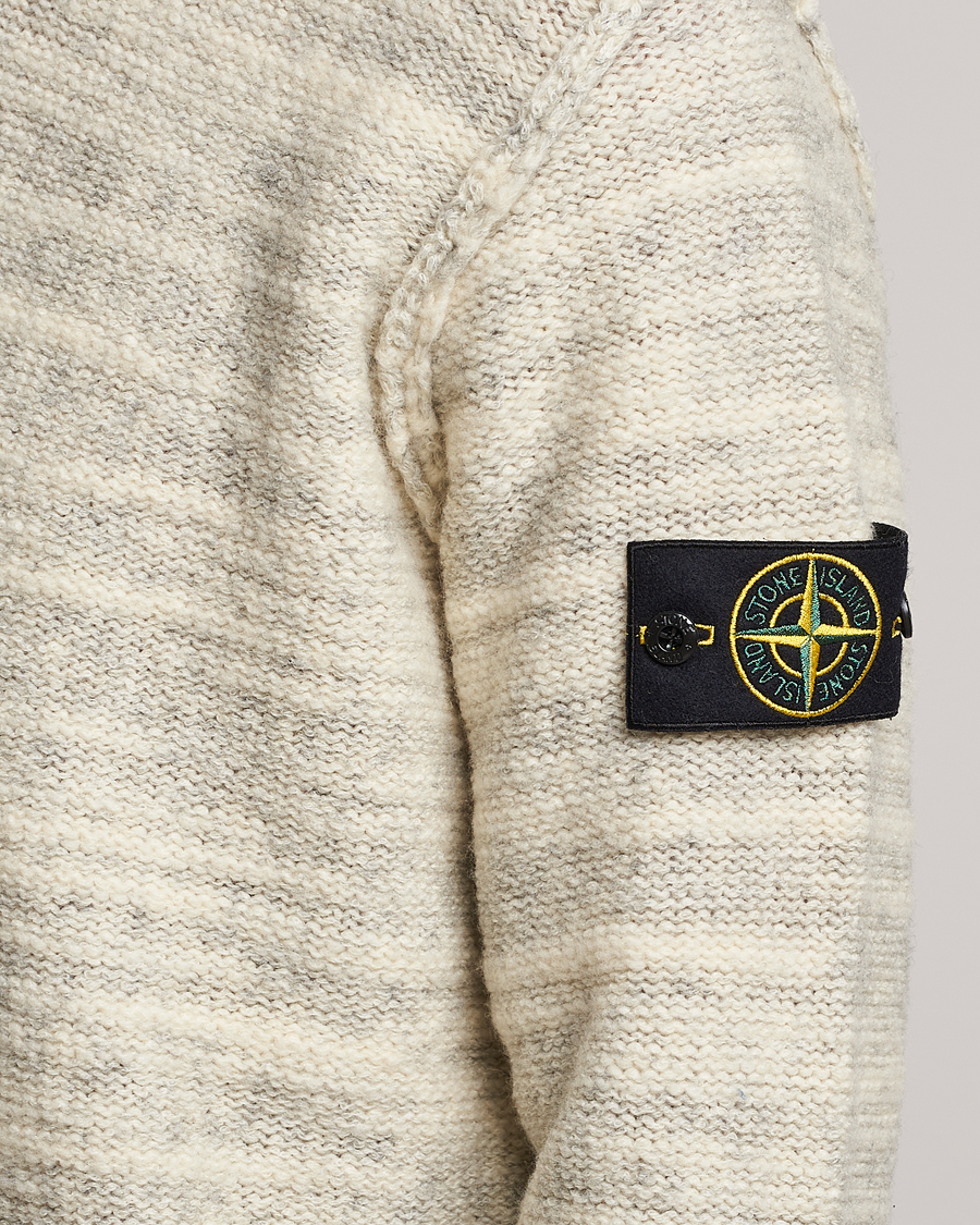 Hombres | Jerséis y prendas de punto | Stone Island | Knitted Wool/Nylon Sweater Plaster
