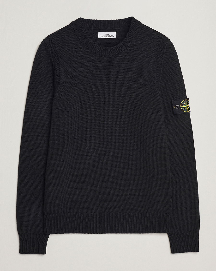 Hombres | Jerséis y prendas de punto | Stone Island | Knitted Lambwool Sweater Black