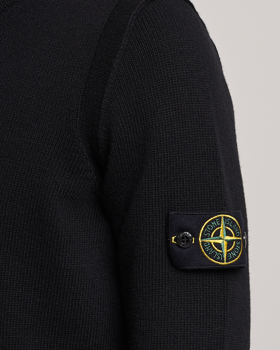 Hombres | Jerséis y prendas de punto | Stone Island | Knitted Lambwool Sweater Black