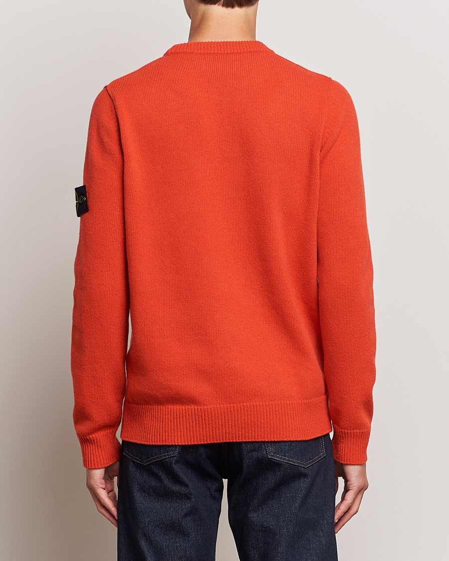 Hombres | Jerséis y prendas de punto | Stone Island | Knitted Lambwool Sweater Orange Red
