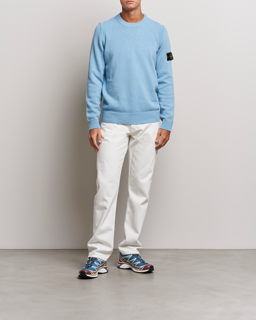 Hombres | Jerséis y prendas de punto | Stone Island | Knitted Lambwool Sweater Sky Blue