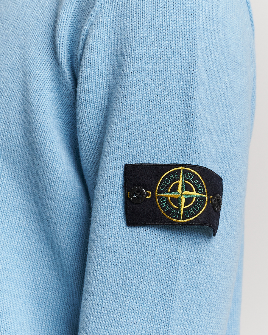 Hombres | Jerséis y prendas de punto | Stone Island | Knitted Lambwool Sweater Sky Blue