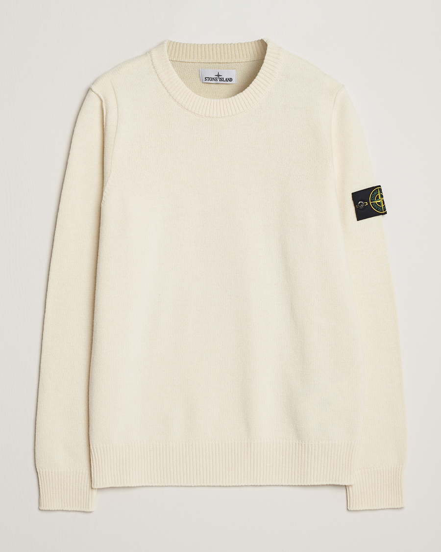 Hombres | Jerséis y prendas de punto | Stone Island | Knitted Lambwool Sweater Natural