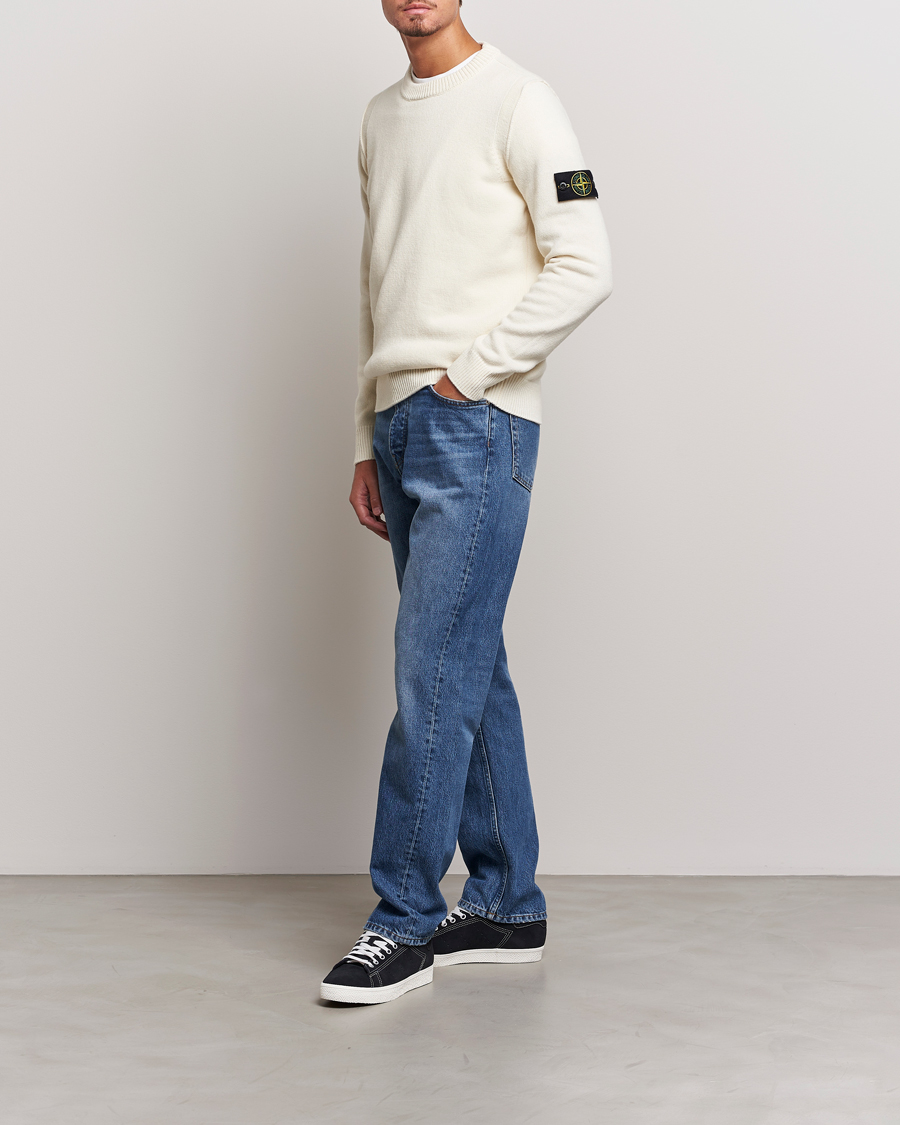 Hombres | Jerséis y prendas de punto | Stone Island | Knitted Lambwool Sweater Natural