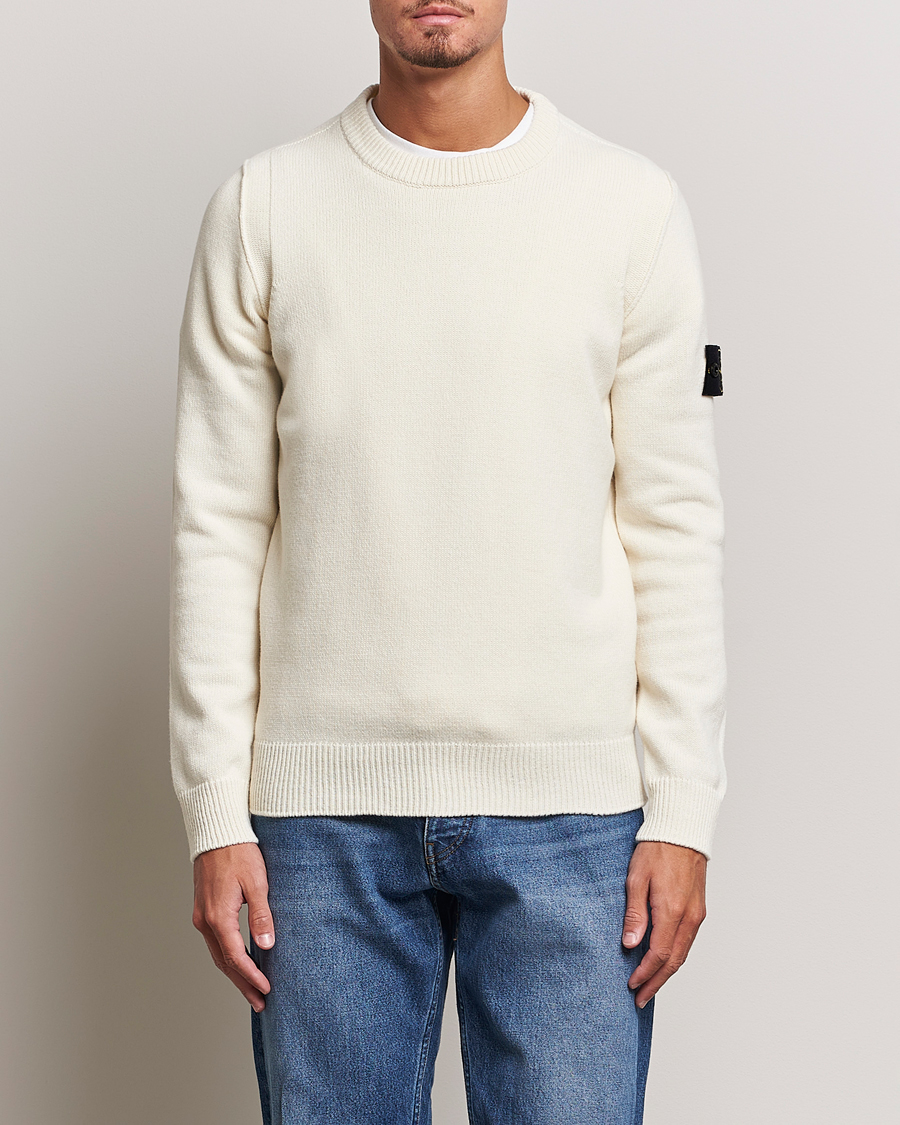 Hombres | Jerséis y prendas de punto | Stone Island | Knitted Lambwool Sweater Natural