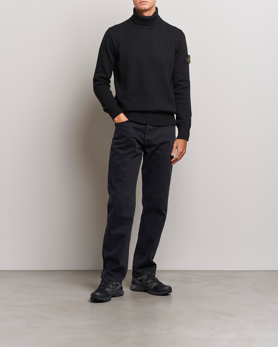Hombres | Jerséis y prendas de punto | Stone Island | Winter Cotton Polo Black