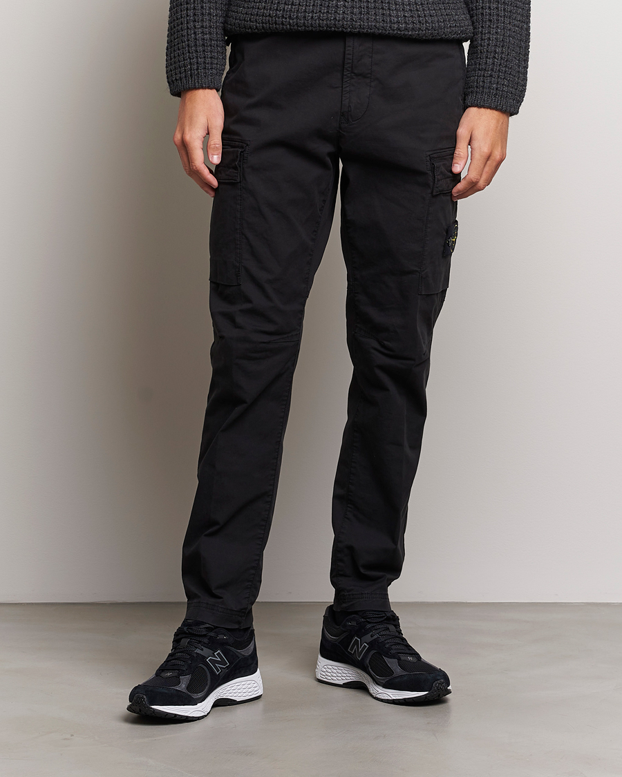 Hombres | Pantalones | Stone Island | Stretch Cotton Gabardine Trousers Black