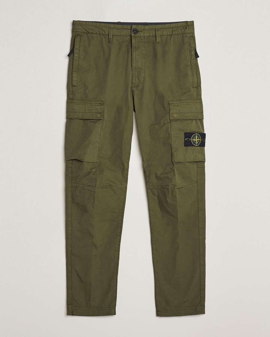 Hombres | Pantalones | Stone Island | Stretch Cotton Gabardine Trousers Olive
