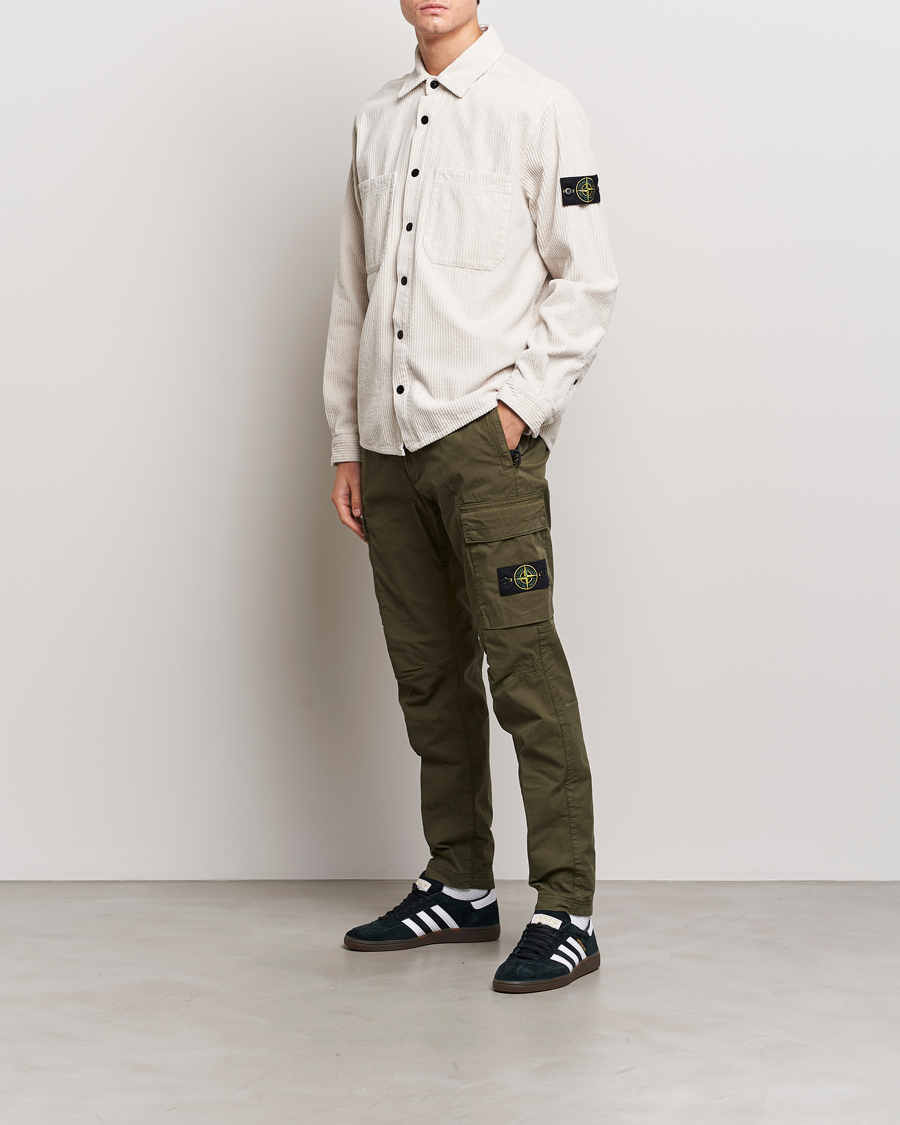 Hombres | Pantalones | Stone Island | Stretch Cotton Gabardine Trousers Olive