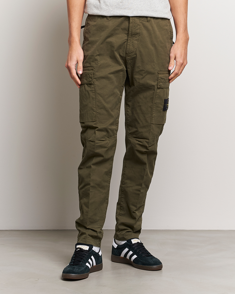 Hombres | Pantalones | Stone Island | Stretch Cotton Gabardine Trousers Olive