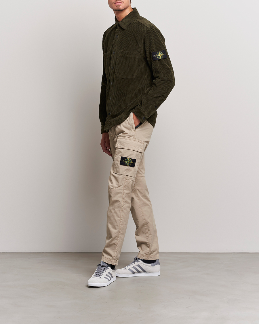 Hombres | Pantalones | Stone Island | Stretch Cotton Gabardine Trousers Sand