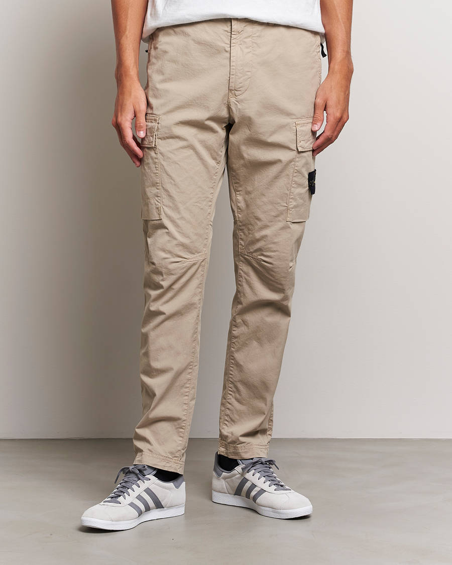 Hombres | Pantalones | Stone Island | Stretch Cotton Gabardine Trousers Sand