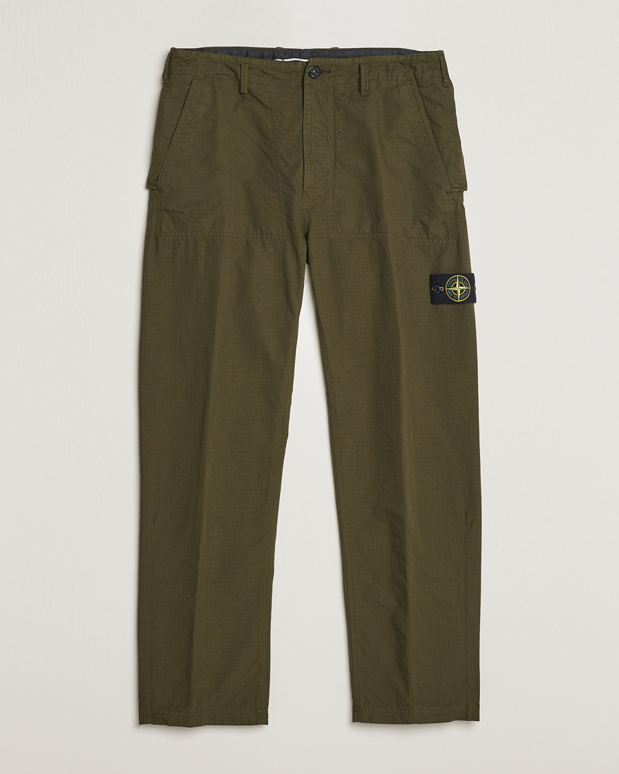 Hombres | Pantalones | Stone Island | Garment Dyed Ripstop Trousers Olive