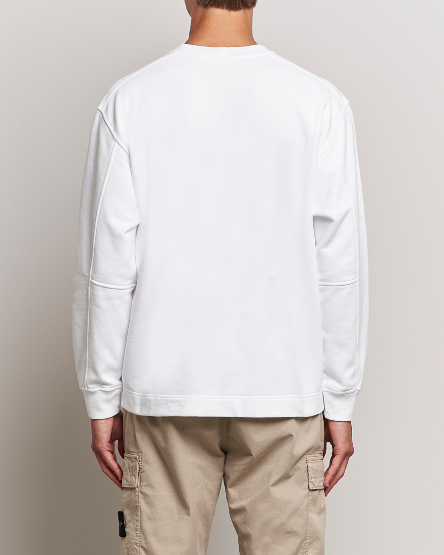 Hombres | Jerséis y prendas de punto | Stone Island | Garment Dyed Fleece Logo Sweatshirt White