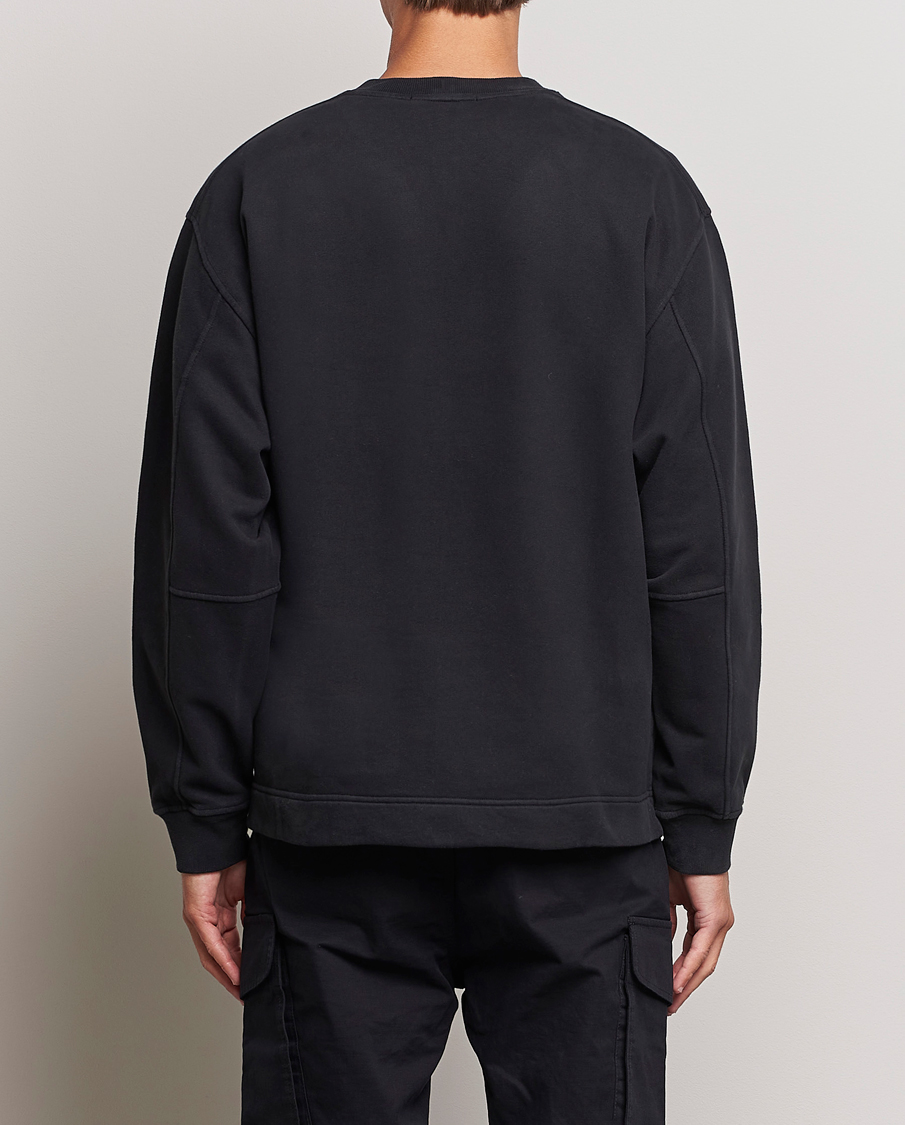 Hombres | Jerséis y prendas de punto | Stone Island | Garment Dyed Fleece Logo Sweatshirt Black