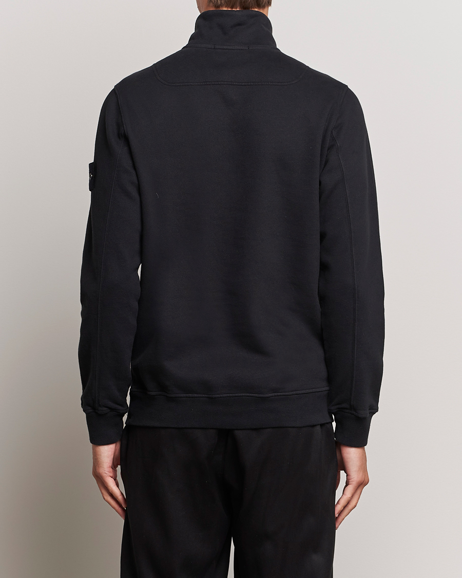 Hombres | Jerséis y prendas de punto | Stone Island | Garment Dyed Fleece Half Zip Black
