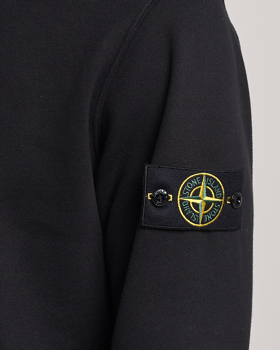 Hombres | Jerséis y prendas de punto | Stone Island | Garment Dyed Fleece Half Zip Black