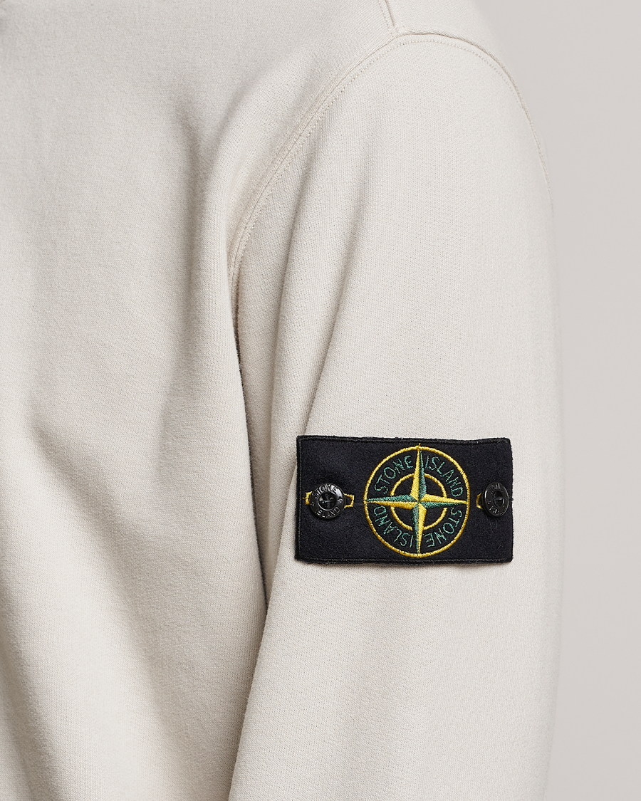 Hombres | Jerséis y prendas de punto | Stone Island | Garment Dyed Fleece Half Zip Plaster