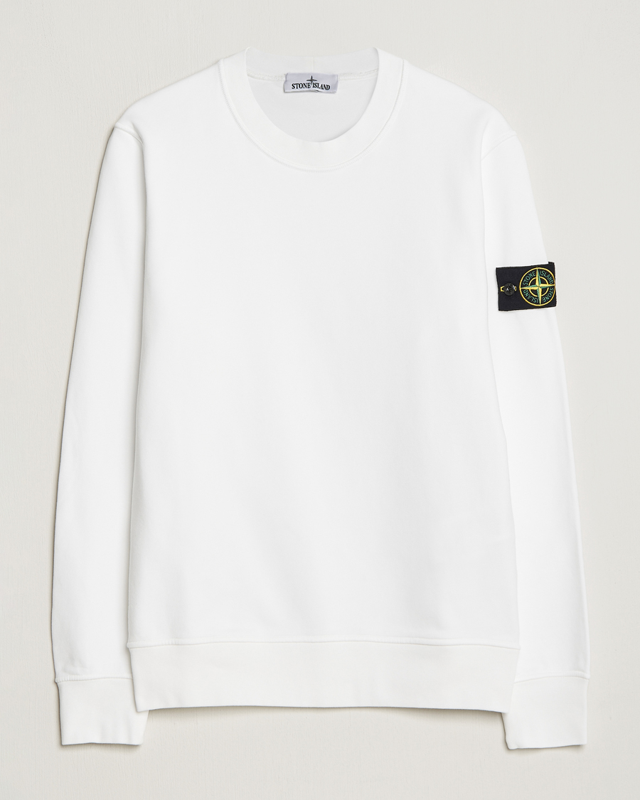 Hombres | Jerséis y prendas de punto | Stone Island | Garment Dyed Fleece Sweatshirt White