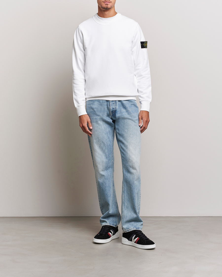 Hombres | Jerséis y prendas de punto | Stone Island | Garment Dyed Fleece Sweatshirt White