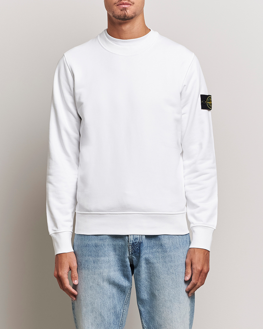 Hombres | Jerséis y prendas de punto | Stone Island | Garment Dyed Fleece Sweatshirt White