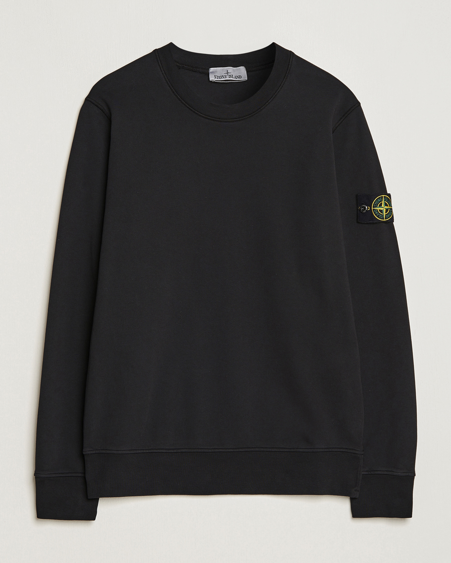 Hombres | Jerséis y prendas de punto | Stone Island | Garment Dyed Fleece Sweatshirt Black