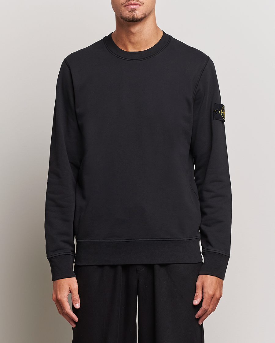 Hombres | Jerséis y prendas de punto | Stone Island | Garment Dyed Fleece Sweatshirt Black
