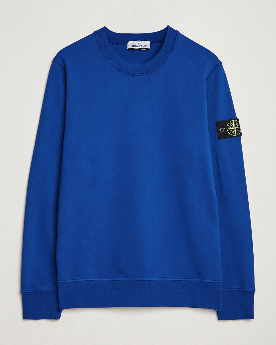 Hombres | Jerséis y prendas de punto | Stone Island | Garment Dyed Fleece Sweatshirt Bright Blue