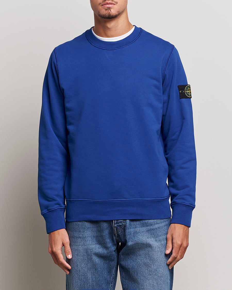 Hombres | Jerséis y prendas de punto | Stone Island | Garment Dyed Fleece Sweatshirt Bright Blue