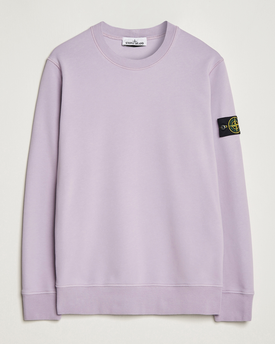Hombres | Jerséis y prendas de punto | Stone Island | Garment Dyed Fleece Sweatshirt Lavender