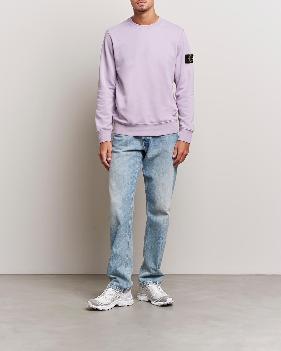 Hombres | Jerséis y prendas de punto | Stone Island | Garment Dyed Fleece Sweatshirt Lavender