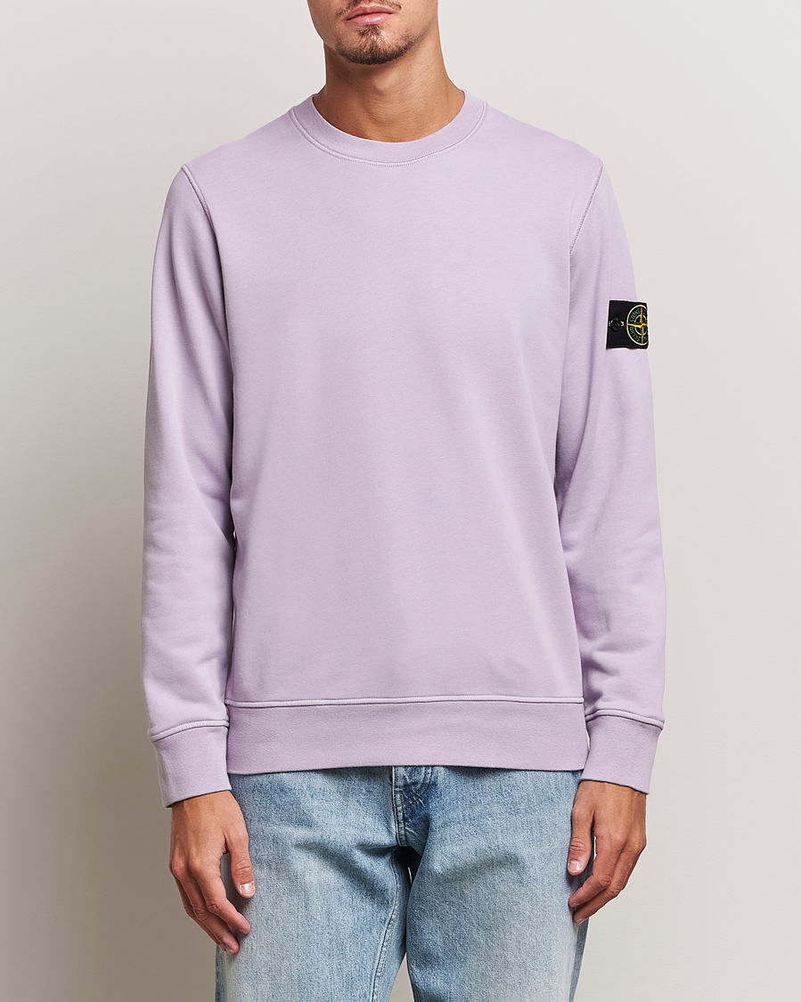 Hombres | Jerséis y prendas de punto | Stone Island | Garment Dyed Fleece Sweatshirt Lavender
