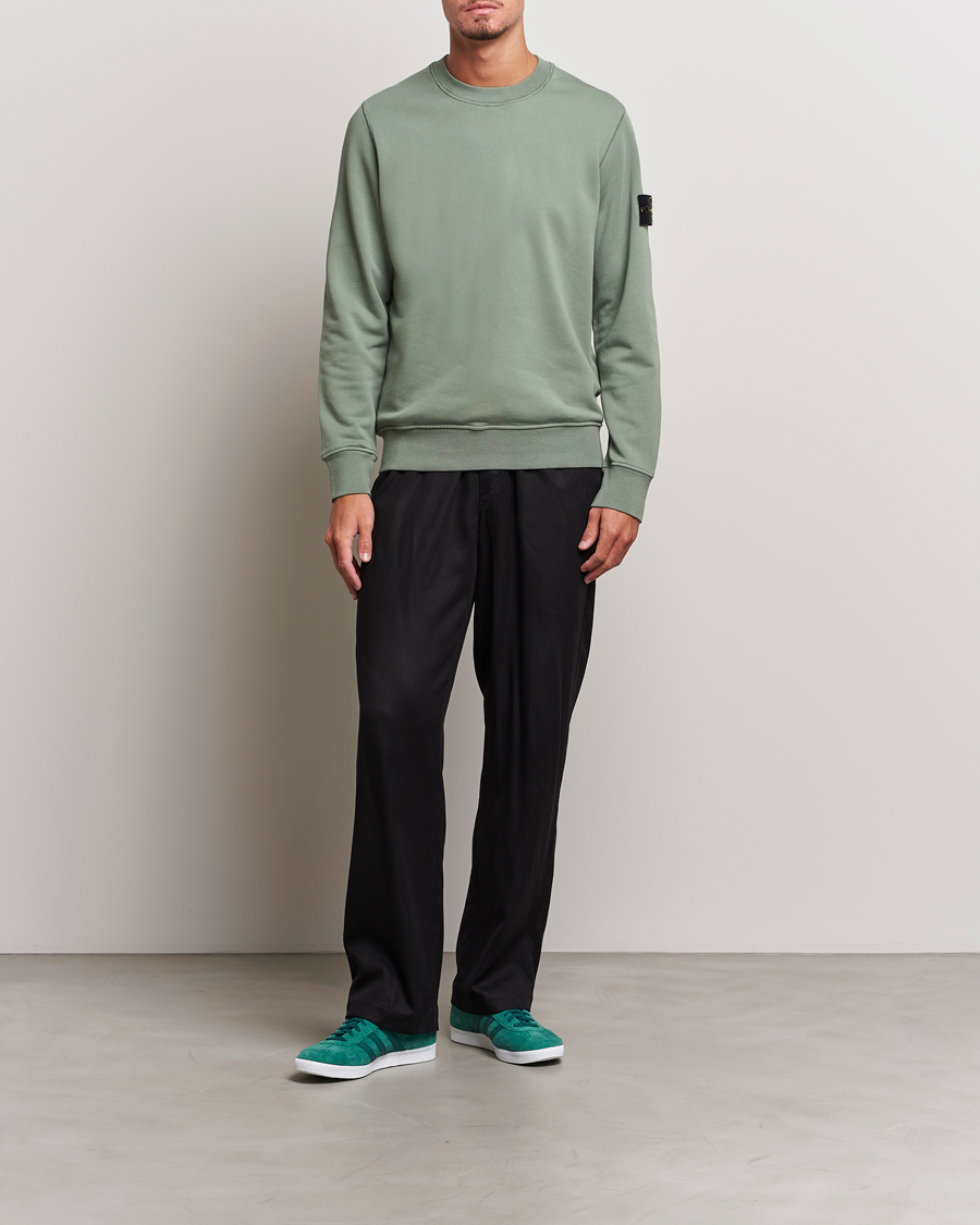 Hombres | Jerséis y prendas de punto | Stone Island | Garment Dyed Fleece Sweatshirt Sage
