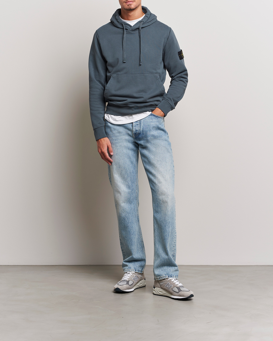 Hombres | Jerséis y prendas de punto | Stone Island | Garment Dyed Fleece Hood Lead Grey