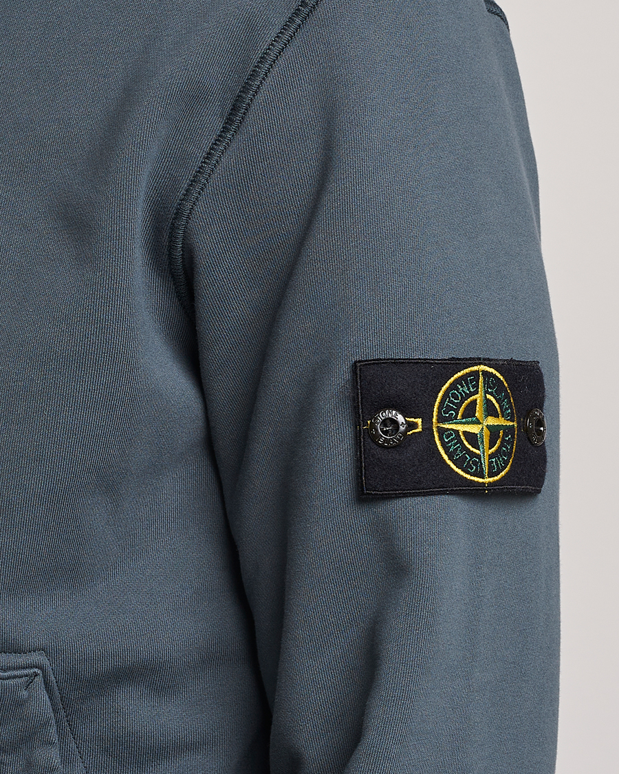 Hombres | Jerséis y prendas de punto | Stone Island | Garment Dyed Fleece Hood Lead Grey